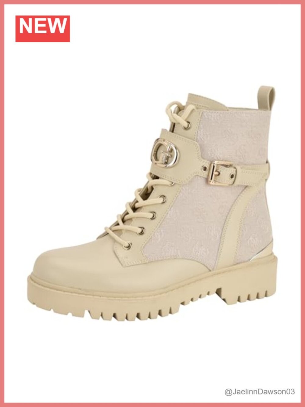 Women's Lace-Up Combat Ankle Booties with Block Heel & Zipper